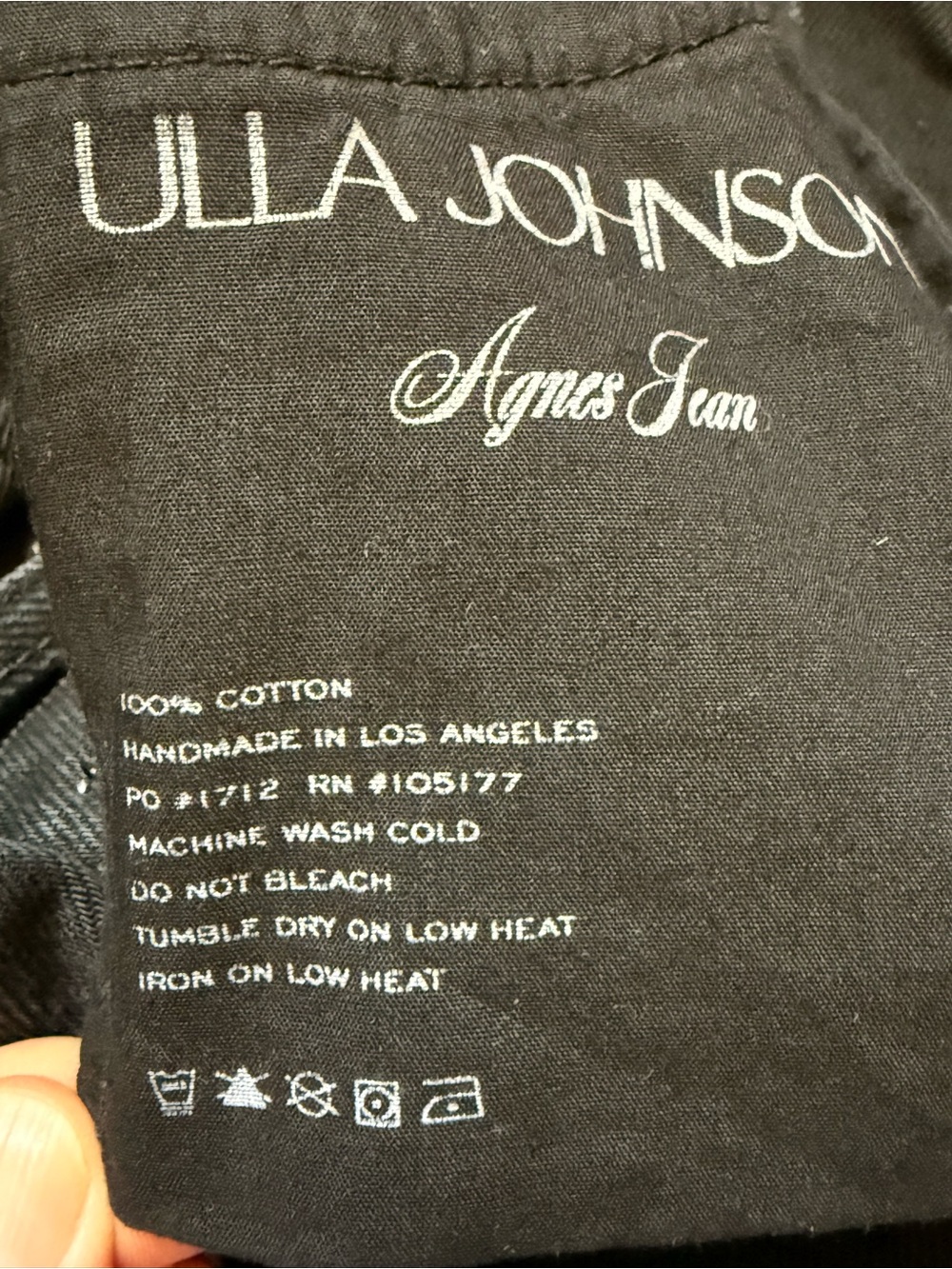 Ulla Johnson The Agnes Jean in Black Smoke Size 26 Made in USA Straight Leg Slim - Picture 9 of 15